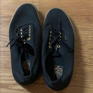 Men’s Black vans with gold accents
